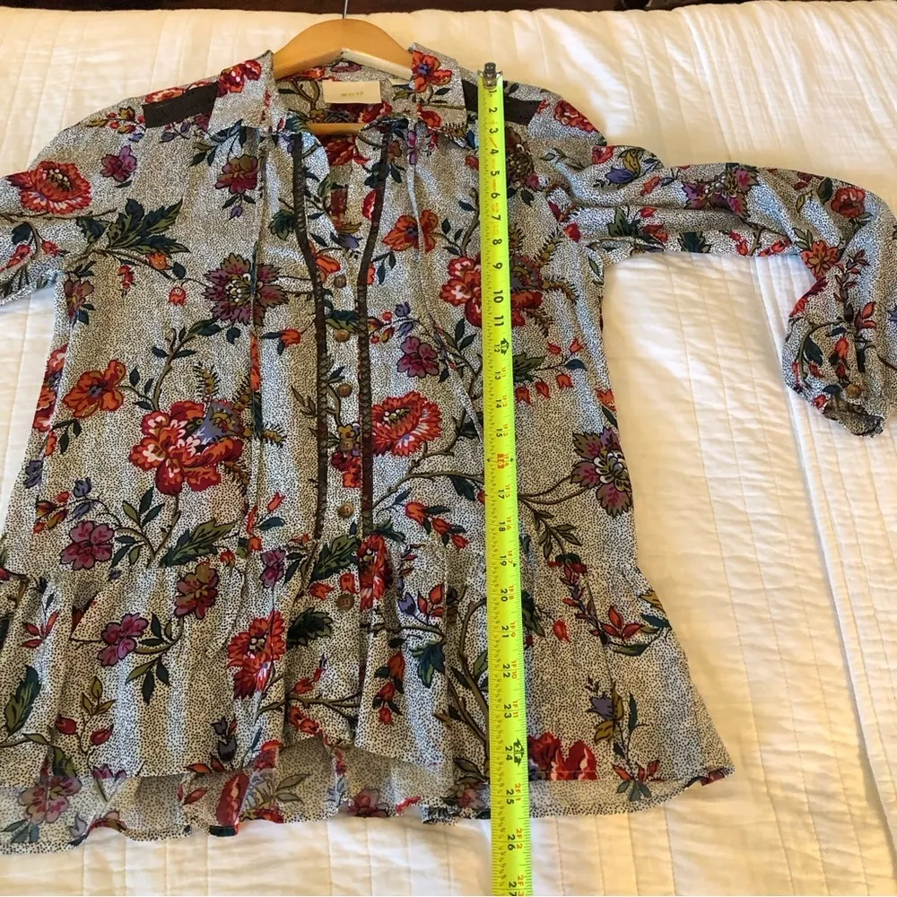 Anthropologie Maeve Janie Flounced Peasant Blouse. Size 00. - Image 11