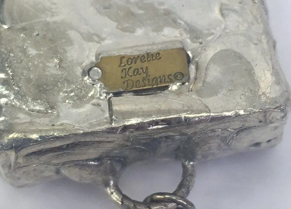 Lorelie Kay Statement Necklace Miniature Diorama Box Soldered Mixed Media Silver - Image 6