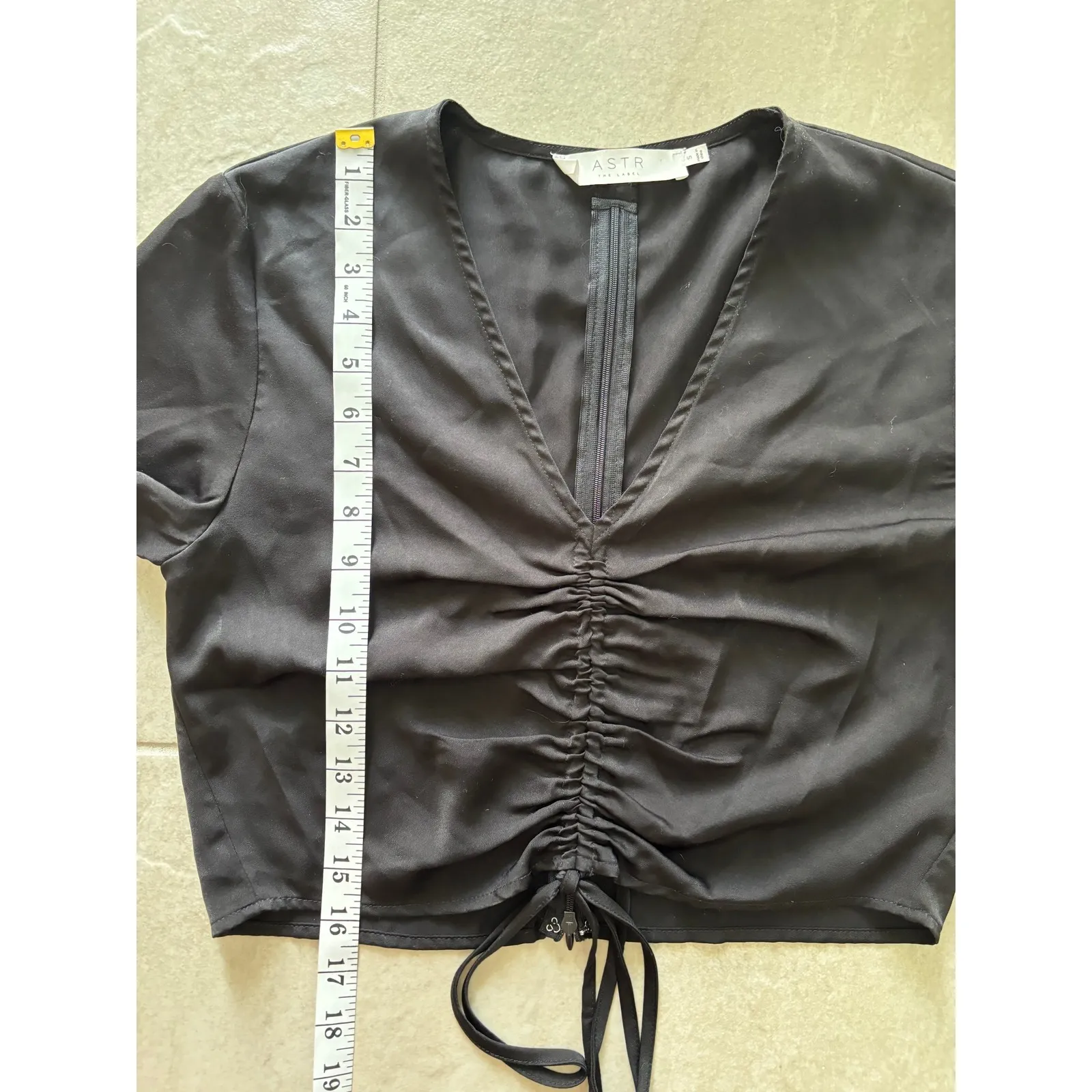 ASTR The Label Top‎ Womens Small Black Crop Cinch Festival Party Edgy Goth Rock - Image 9