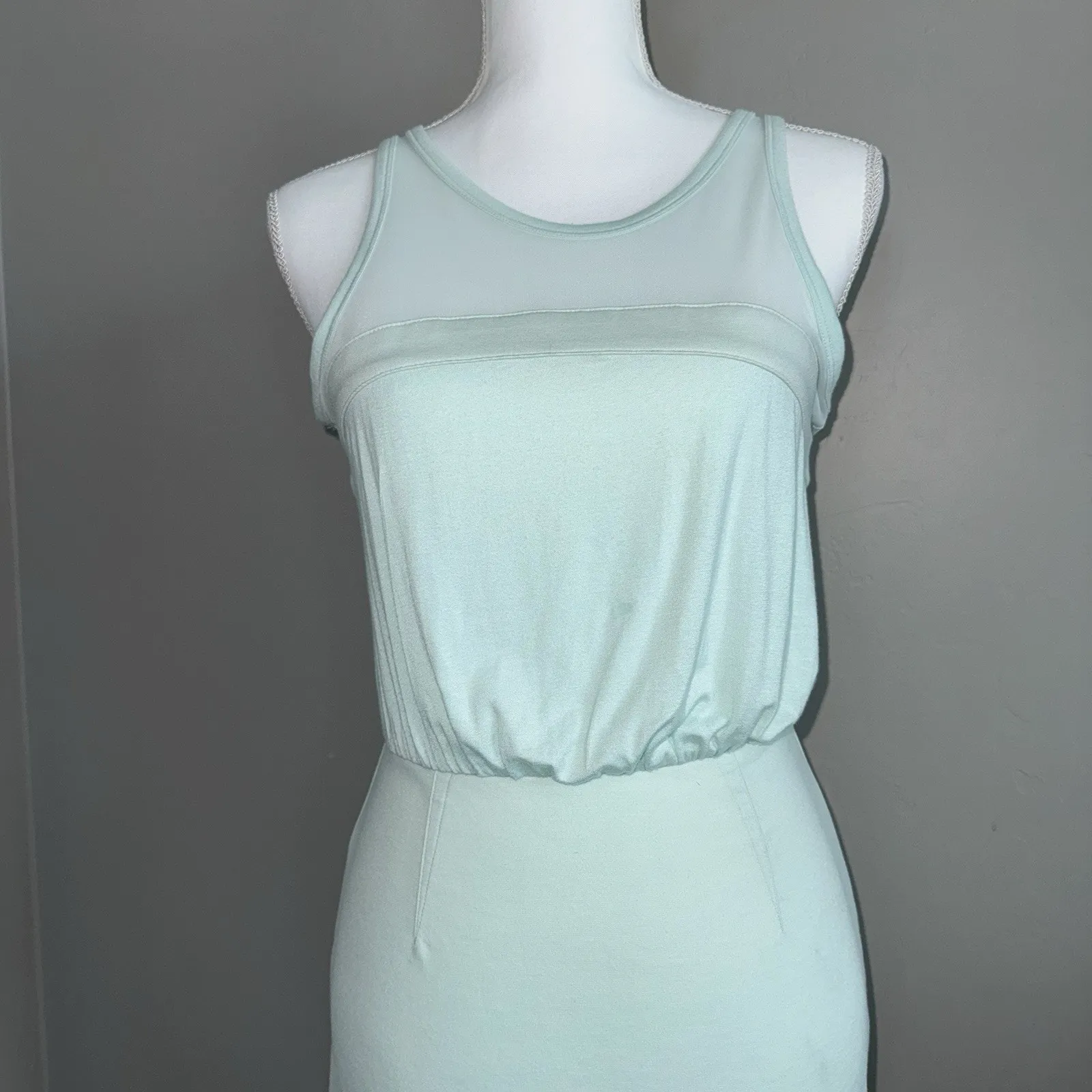 NWT BCBGeneration Women's Mesh Dress, Light Green Mink Size 4 Mini Sleeveless - Image 9