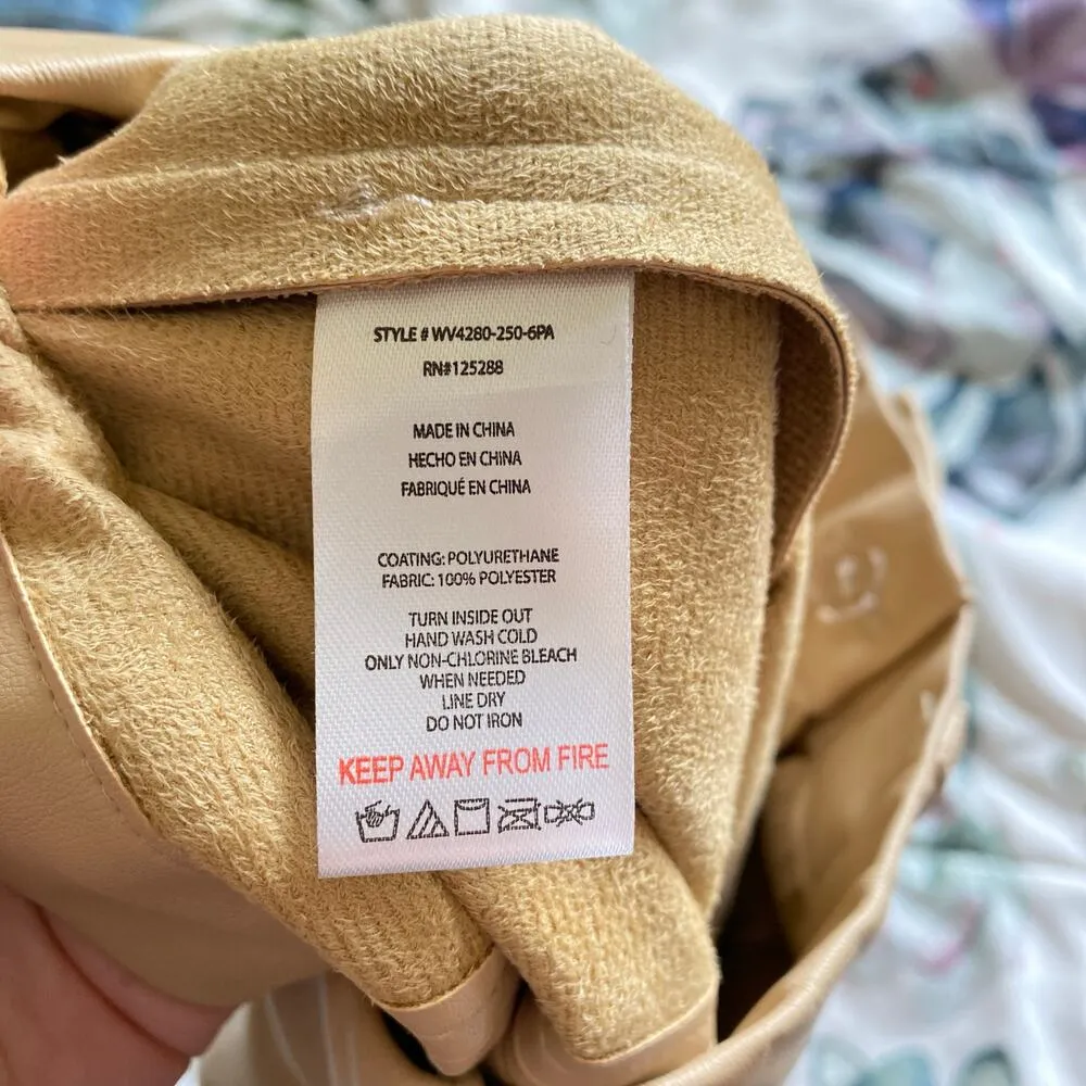 NWT JASON WU Tan Faux Leather Pants High-Waisted Skinny Trousers Size Small - Image 9