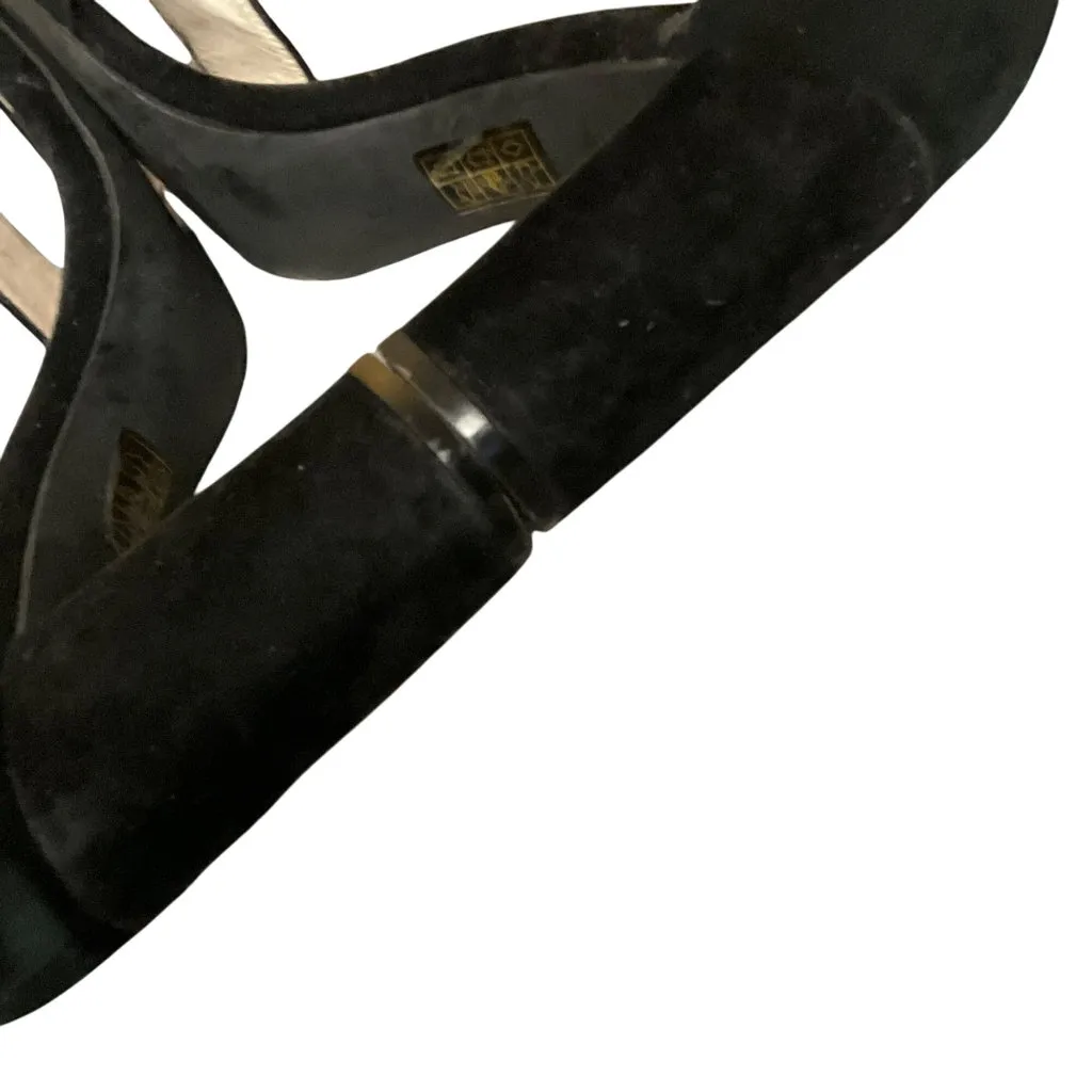 Jeffrey Campbell Lindsay Black Suede Heeled Sandals With Ankle Strap 5 Classic - Image 10