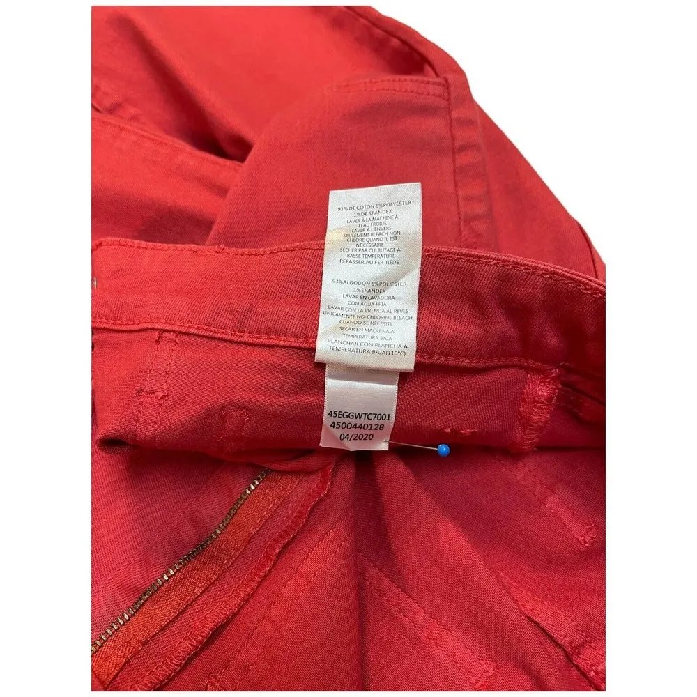 New Sam Edelman Stiletto Raw Hem Crop Boot High Rise Jeans Cherry 6 28 - Image 11