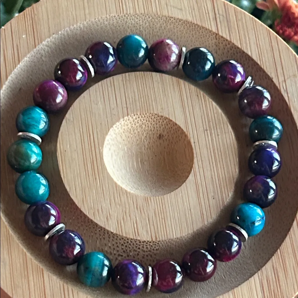 Handmade Galaxy Tigers Eyed Beaded Bracelet * - Image 3