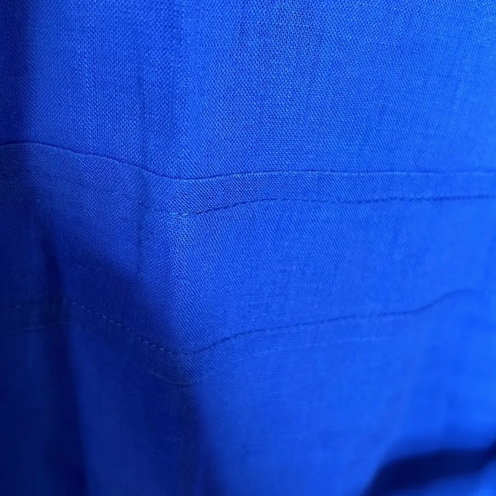 Sandro Lavender Linen Blend Sleeveless Top Pleated Peplum Self Tie Belt Size XL - Image 6