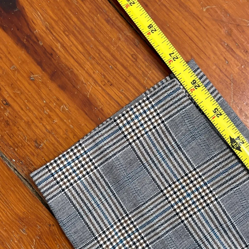 Zara Basics Gray Plaid Pants Tan Blue Size 4 - Image 5