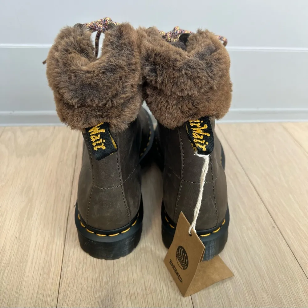 Dr Martens 1460 Serra Collar Faux Fur Lined Lace Up Boots - Image 6