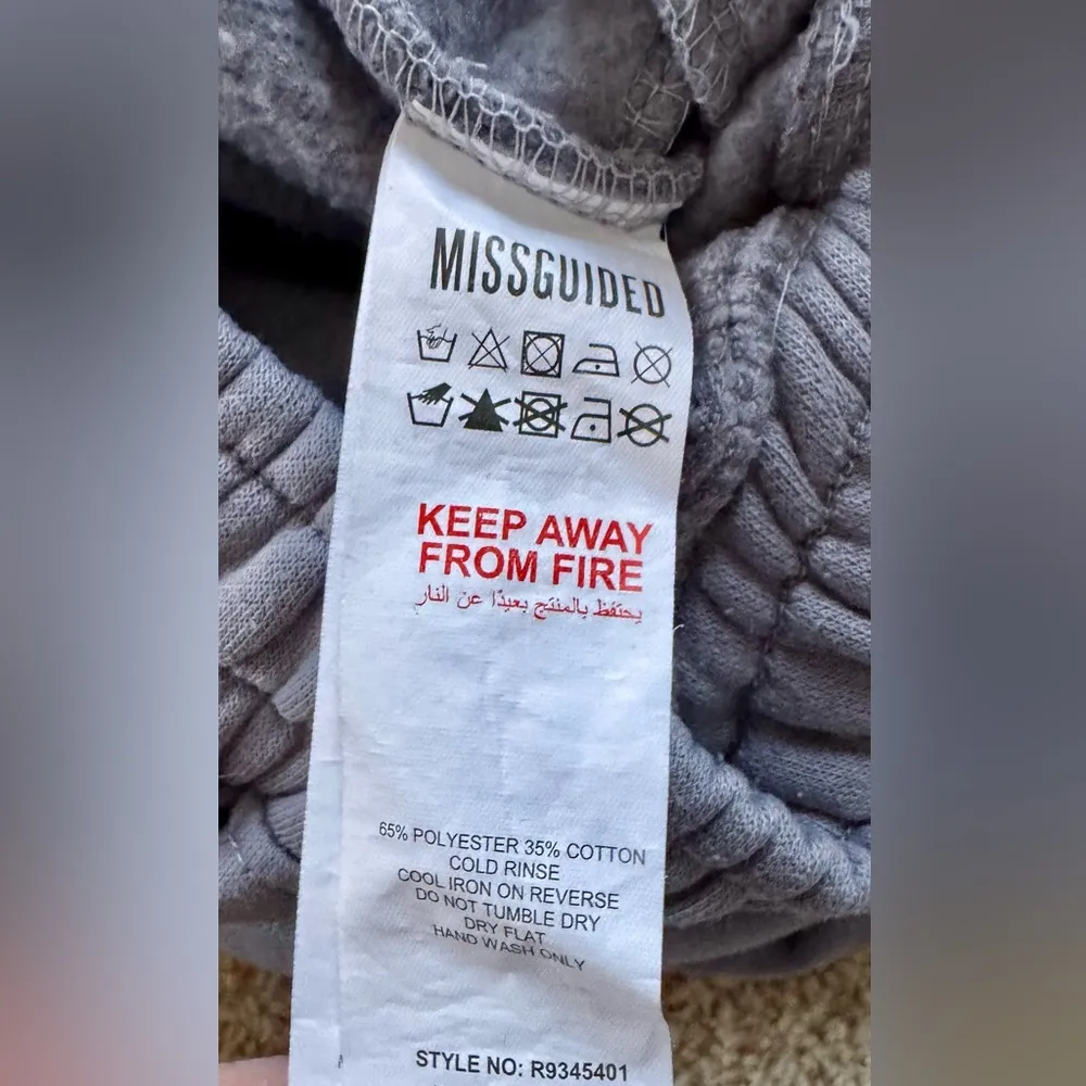 Missguided Gray Fleece Joggers - Image 6