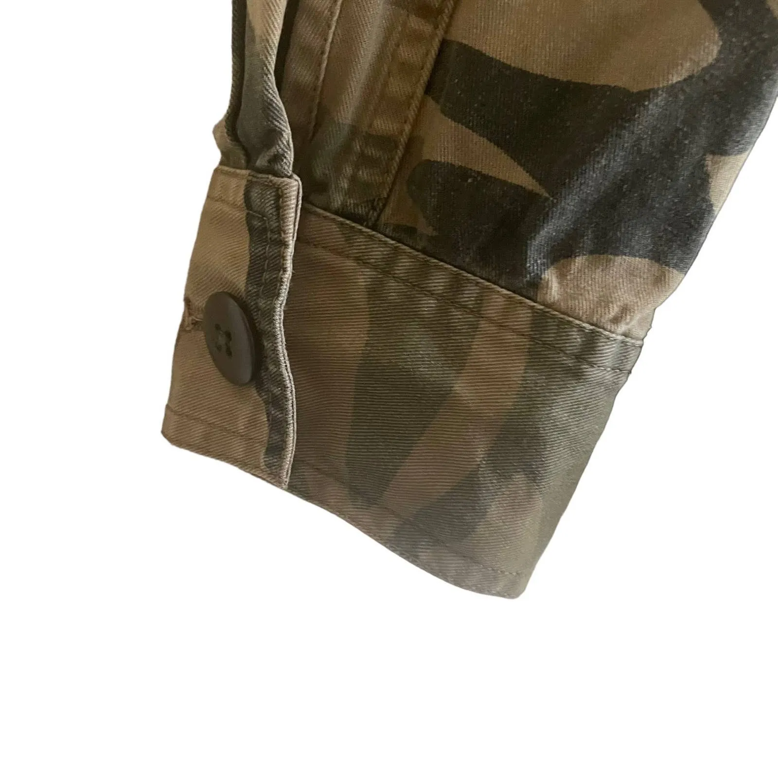 Club Monaco Womens Camo Utility Jacket Army Green Gorpcore Streetwear 90s Grunge - Image 5