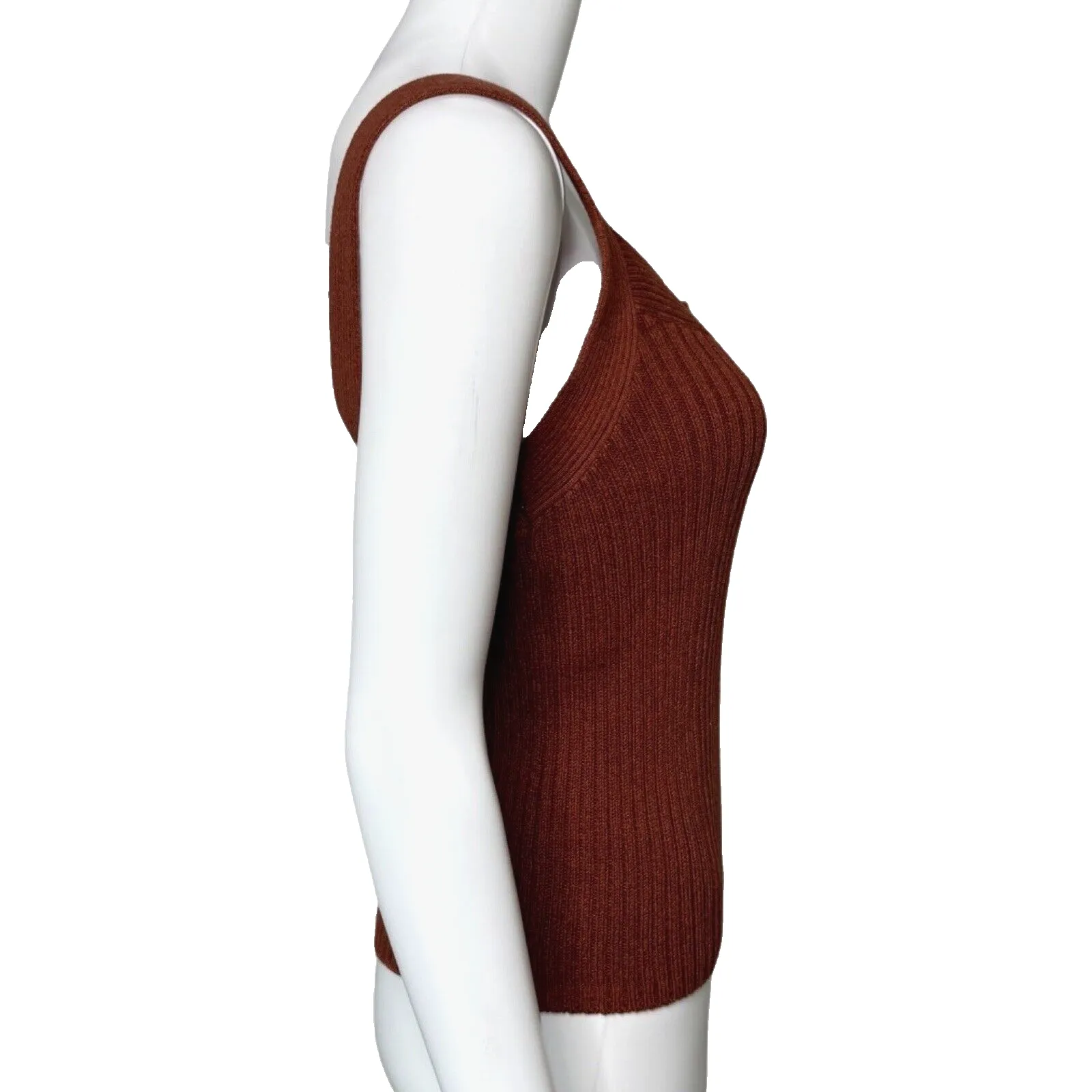 Gap Shirt Womens XS Brown Knit Tank Sleeveless Sweater Shell‎ Neutral Minimalist - Image 2