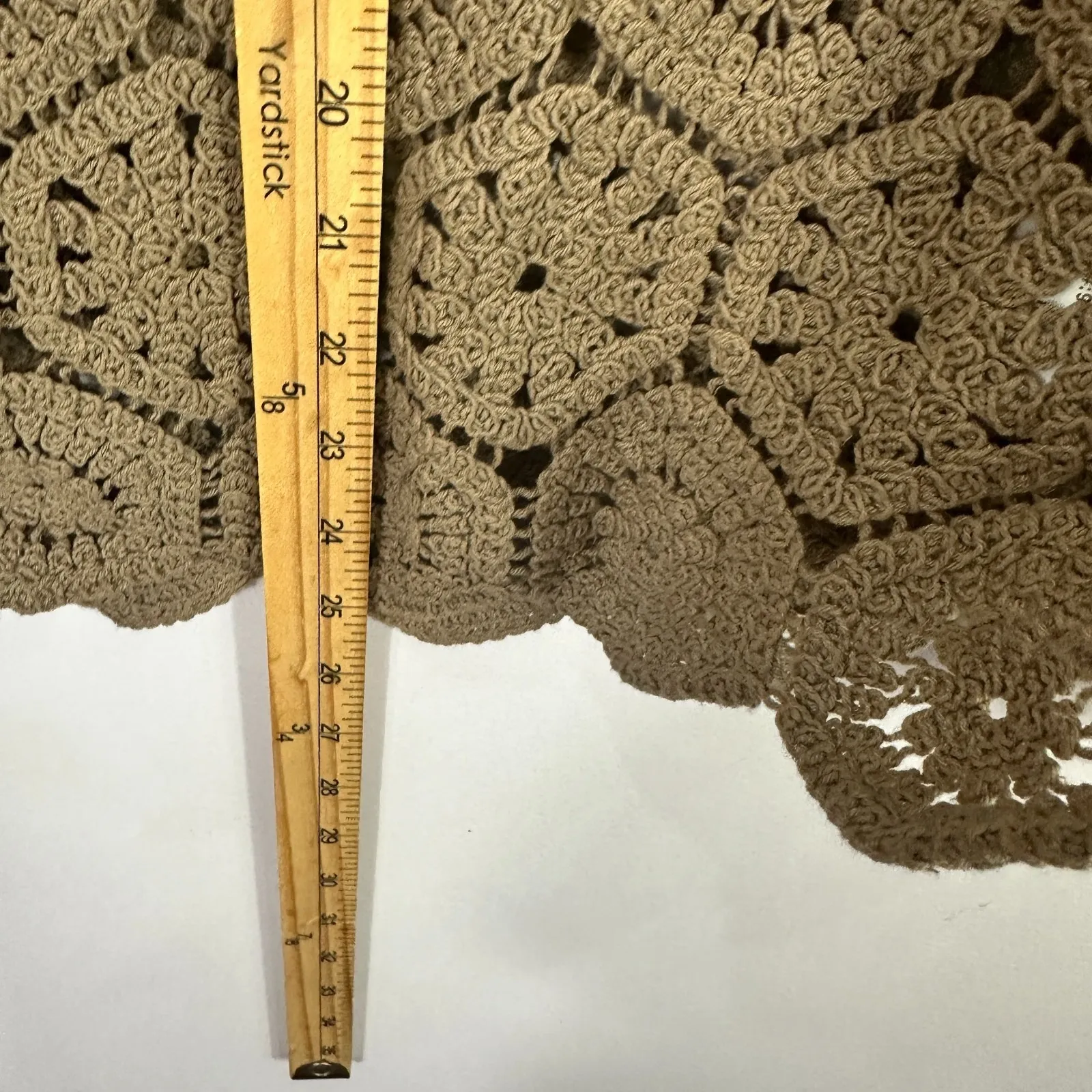 Solitaire Crochet Top S Taupe Boho Cottagecore Earthy Granola Hippie Festival - Image 5