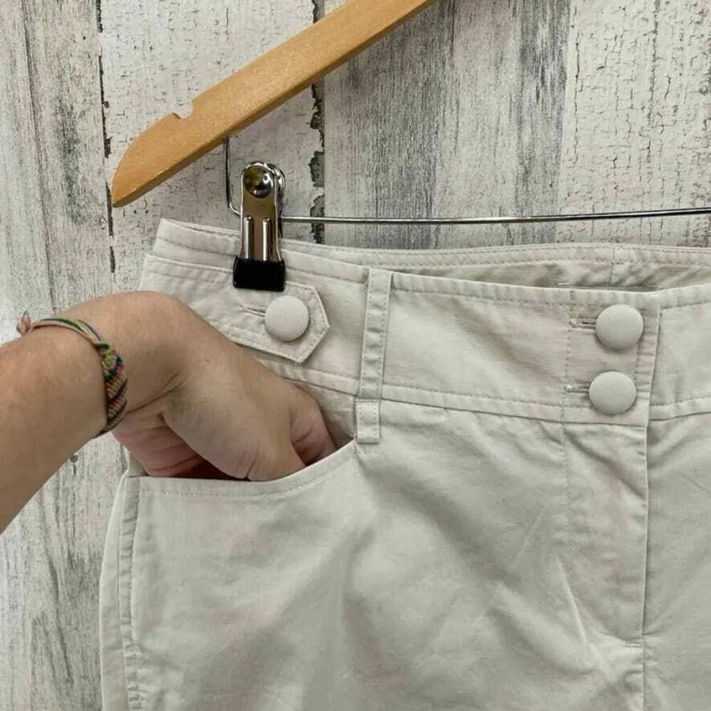 Ann Taylor LOFT Julie Capri Khaki Pants Womens 10 Pockets Button Detail on Cuffs Tan - Image 3