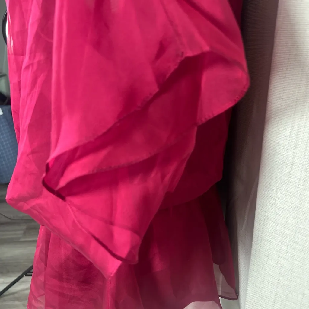 DDNY Beaded Blouse Women’s Size 12‎ Burgundy beaded Blouse Casual Blouse Party - Image 3