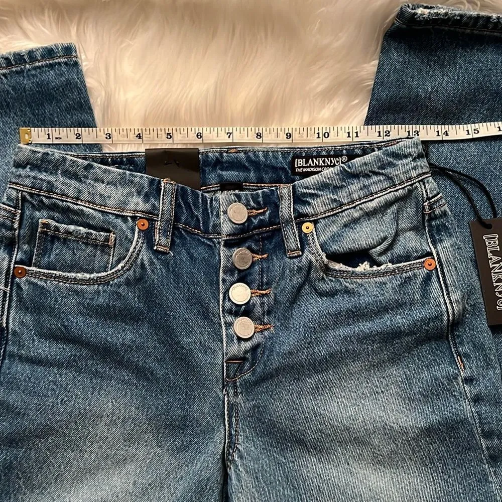 Blank NYC Revolve NWT Madison Crop High-Rise Distressed Jeans Size 24 - Image 2