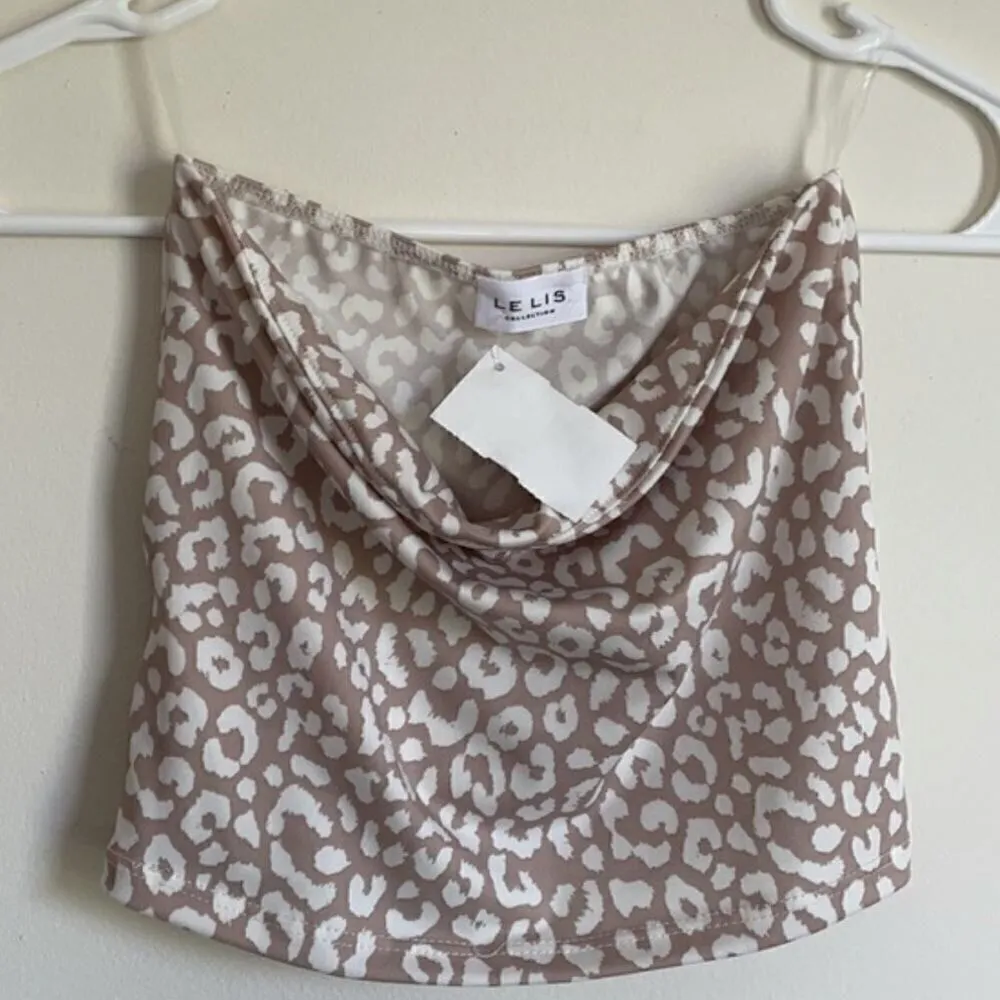 Le Lis Leopard Print Tube Top - Image 4