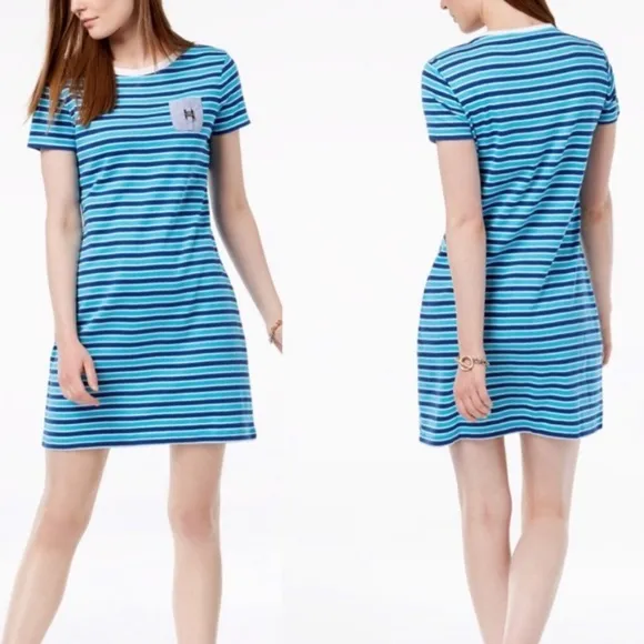 NWT Tommy Hilfiger Cotton Striped Dress XL Blue - Image 2