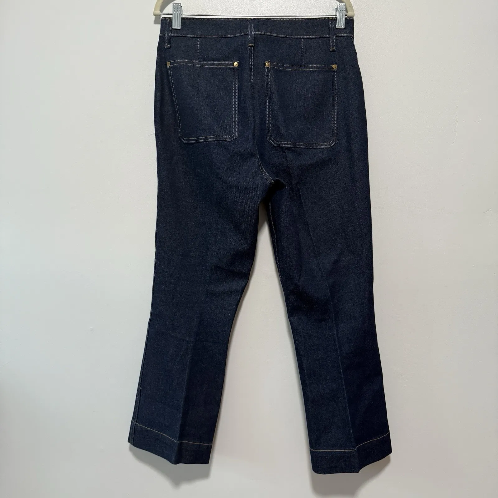 Khaite‎ Raquel Patch Pocket Flare Jeans in Dark Navy Size 31 - Image 7