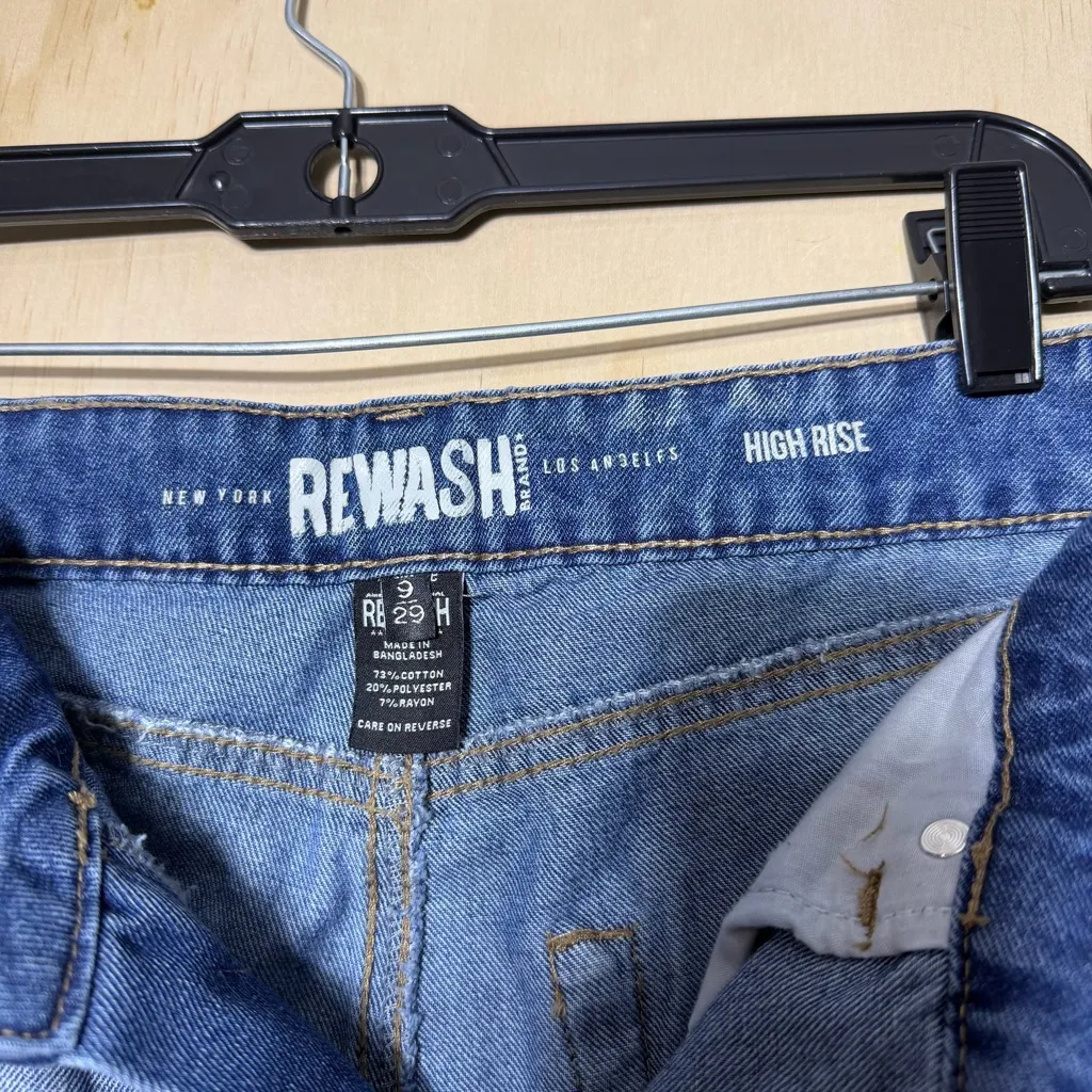 Rewash High Rise Distressed Jeans Women’s Size 9/29 Blue Straight Leg - Image 10