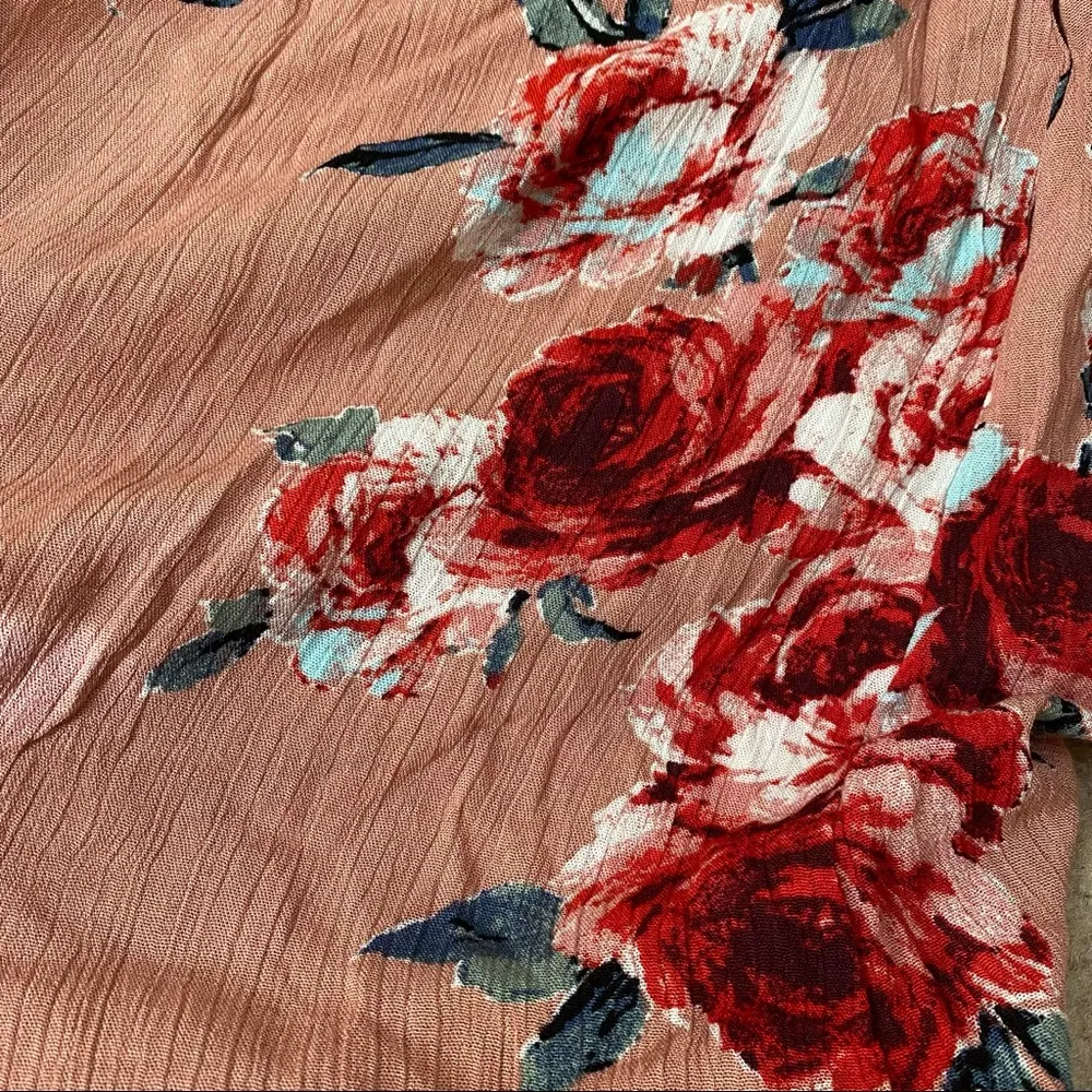 BOG Collective Floral Shirred Square Neck Puff Sleeve Mini Dress M Size M - Image 12