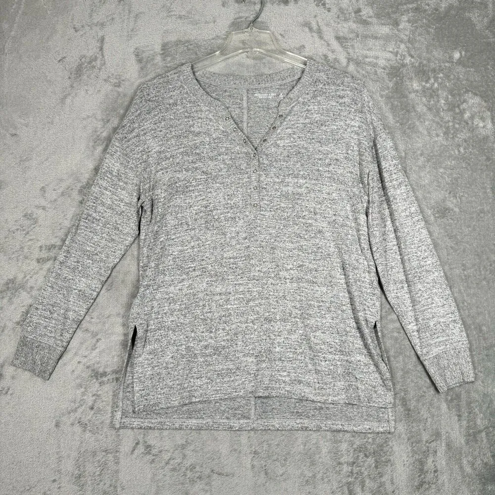 Abercrombie & Fitch Shirt Womens Medium Heather Gray Soft A&F Cozy Casual Lounge - Image 2