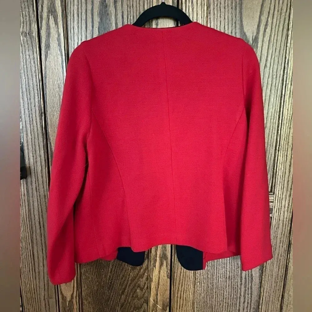 VTG Adrienne Vittadini Sport Patriotic Gold Star Button Knit Jacket‎ Blazer | 12 - Image 4