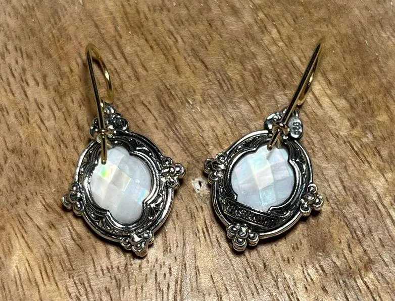 Konstantino Sterling Silver & 18K Yellow Gold Mother of Pearl Drop Earrings - Image 10