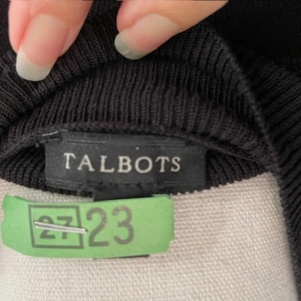 Black Mock Turtleneck Talbot's Short Sleeve Staple Sweater - Image 6
