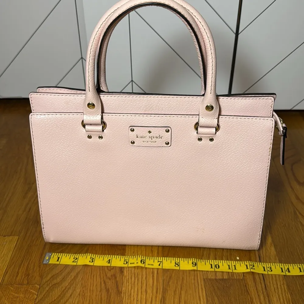Kate Spade New York Light Pink Leather Compartment Shoulder Bag Purse - Image 5