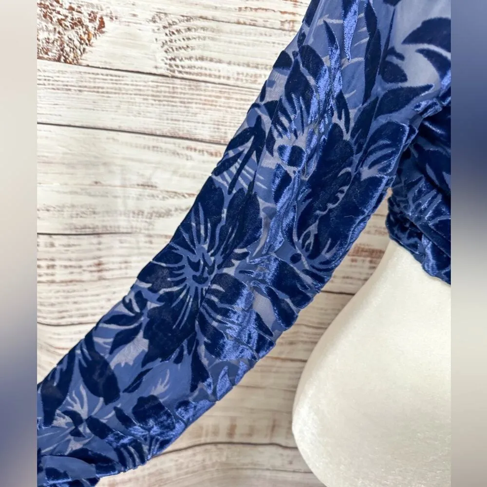 Hutch Claudia Dark Navy Crushed Velvet Wrap Crop Top, EUC, Medium, MSRP $198 - Image 6