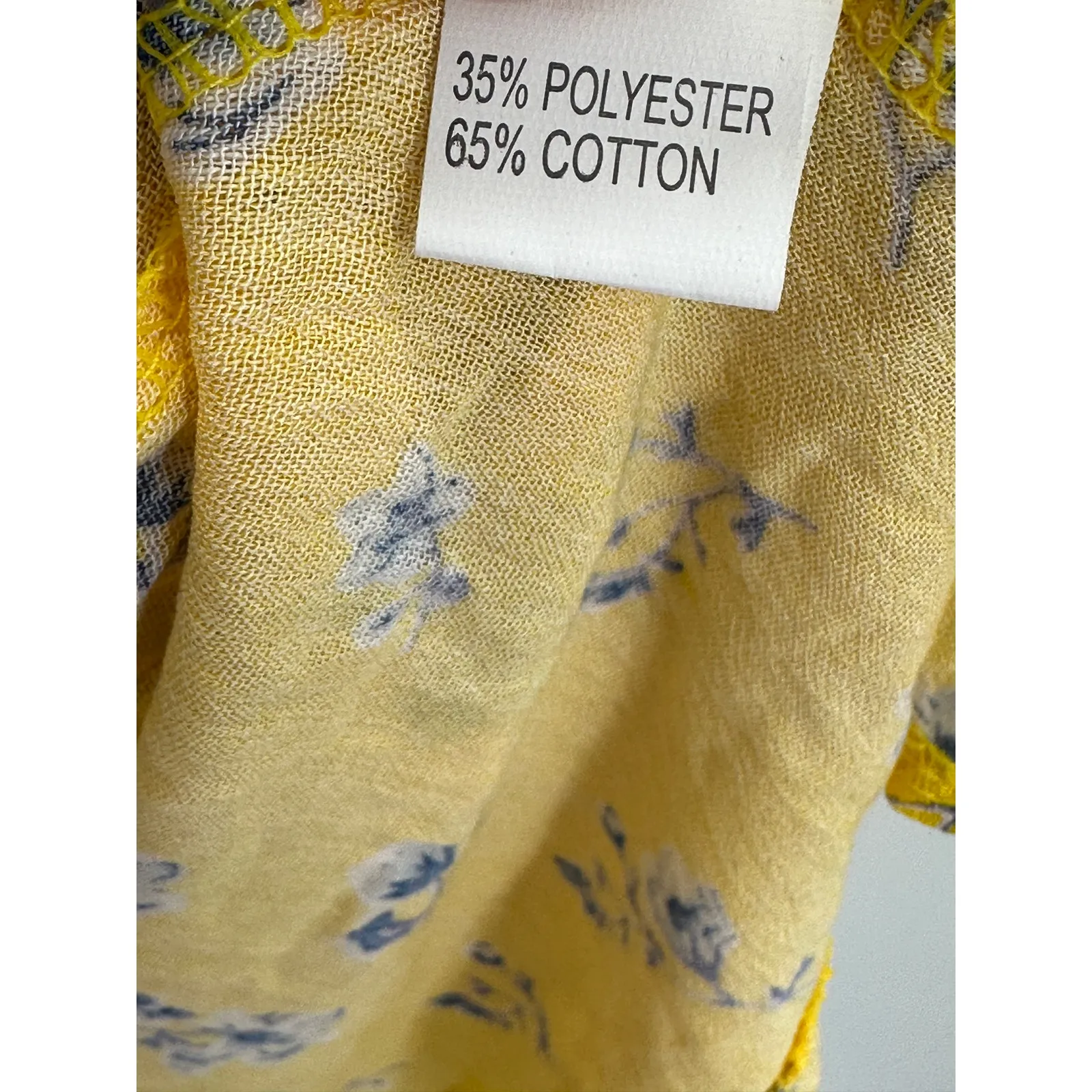 Yellow‎ Floral Faux Wrap Short Sleeve Mini Dress Womens Size Small Yellow - Image 5