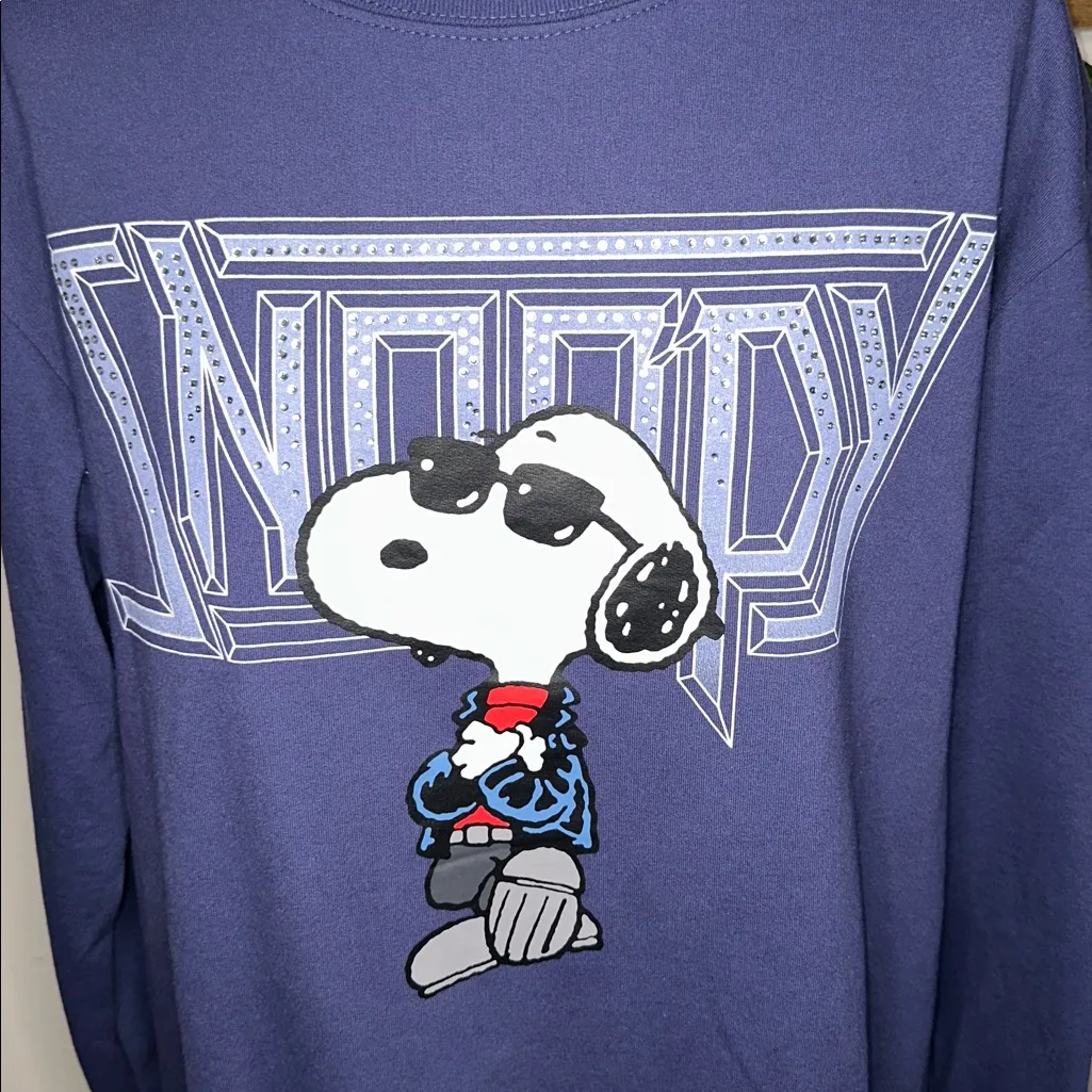 Peanuts Snoopy Rhinestone Crewneck Juniors NWOT Blue Size undefined - Image 4
