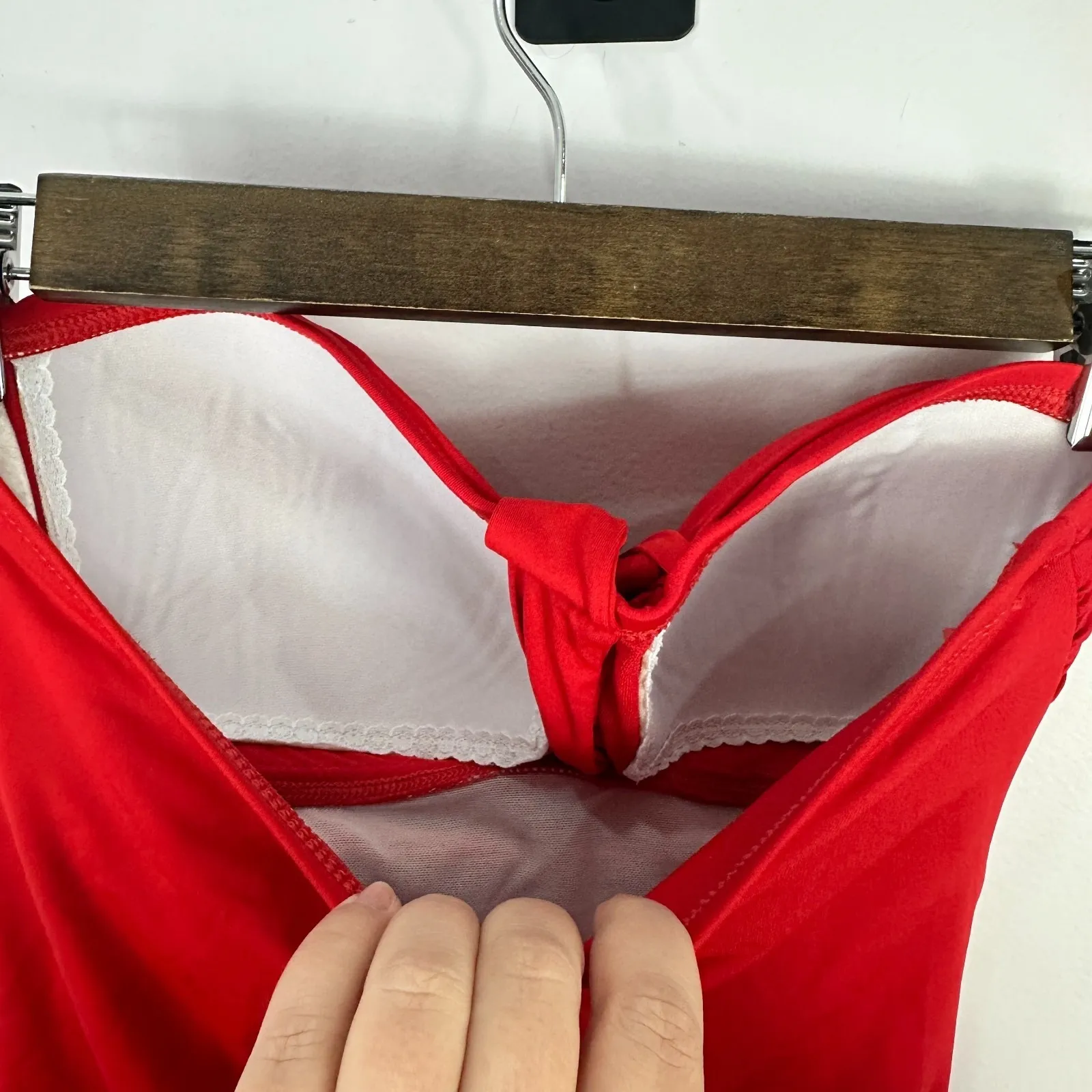 Lauren Ralph Lauren Red Halter One Piece Swimsuit 6 Ruched Retro Glam Sculpting - Image 7