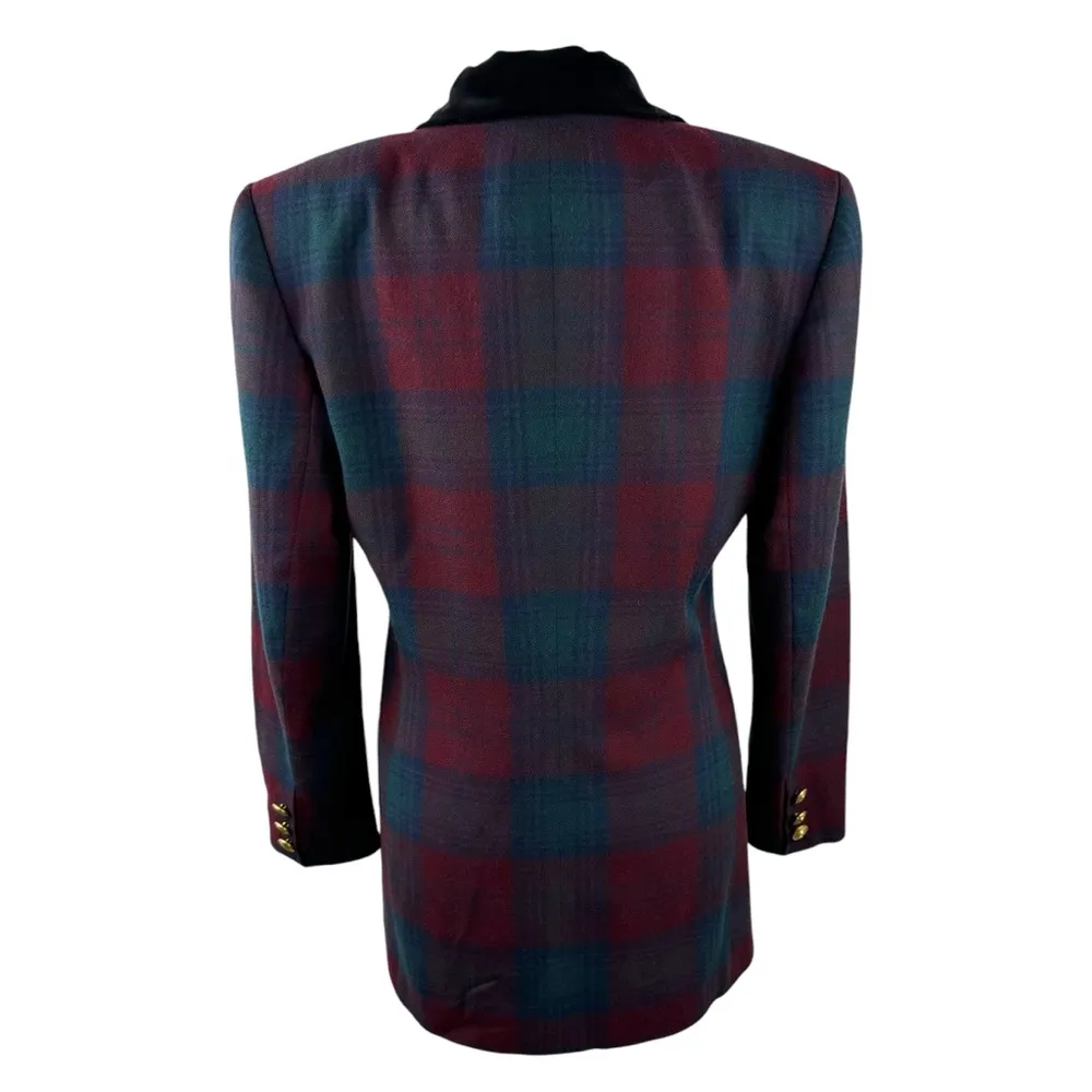 Giorgio Sant Angelo Collectible Gold Women Blazer Velvet Collar 100% Wool Size 8 - Image 6