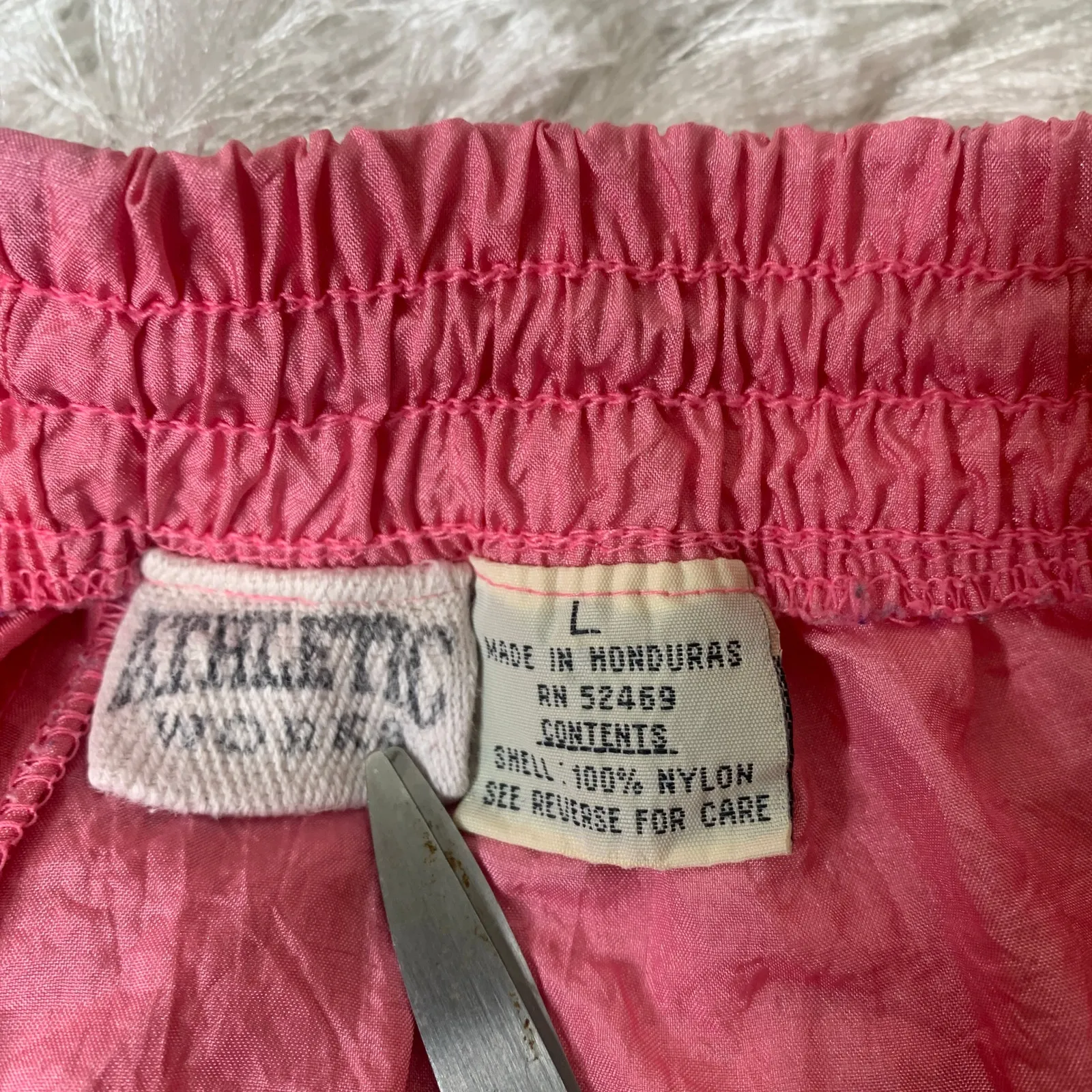 Vintage 90s Pink Parachute Track Pants 90s Sz Large Nylon Joggers - Image 7