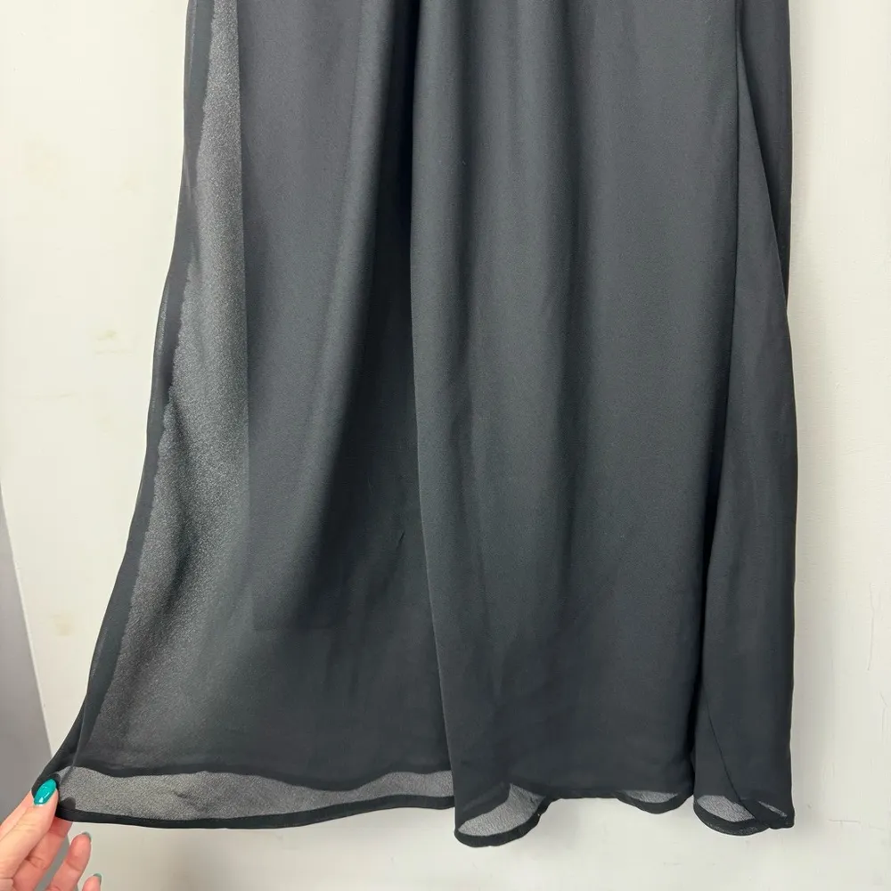 Vtg Y2K Jonathan Martin Black Slip Maxi Dress Velvet Floral Bodice Sz S/M - Image 10