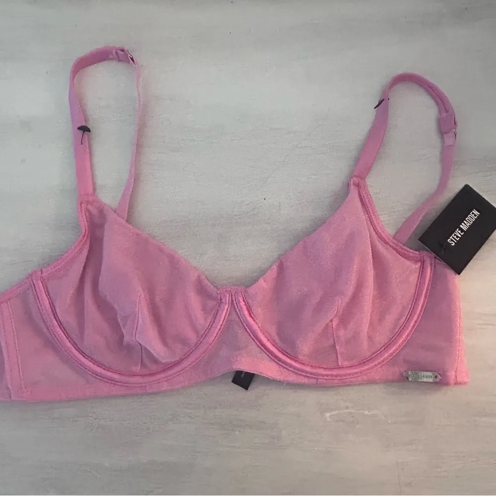 unlined underwire bra pink shiny  shimmery size 36B NWT - Image 2