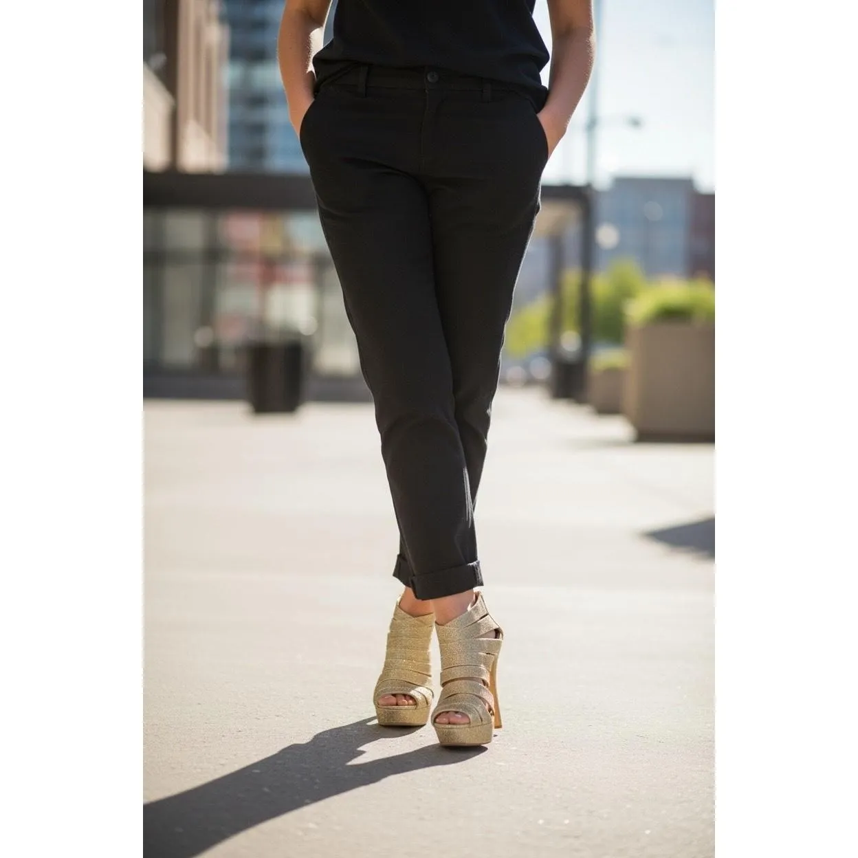 Charlotte Russe Women Gold Glitter Caged Peep Toe Ankle Booties Size S - Image 2