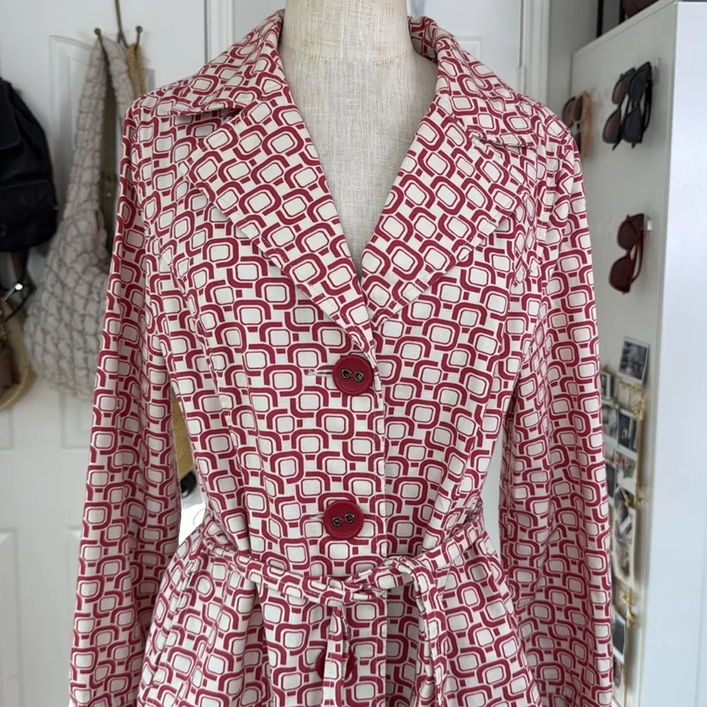 Sanoma y2k funky print trench coat Red Size M - Image 2