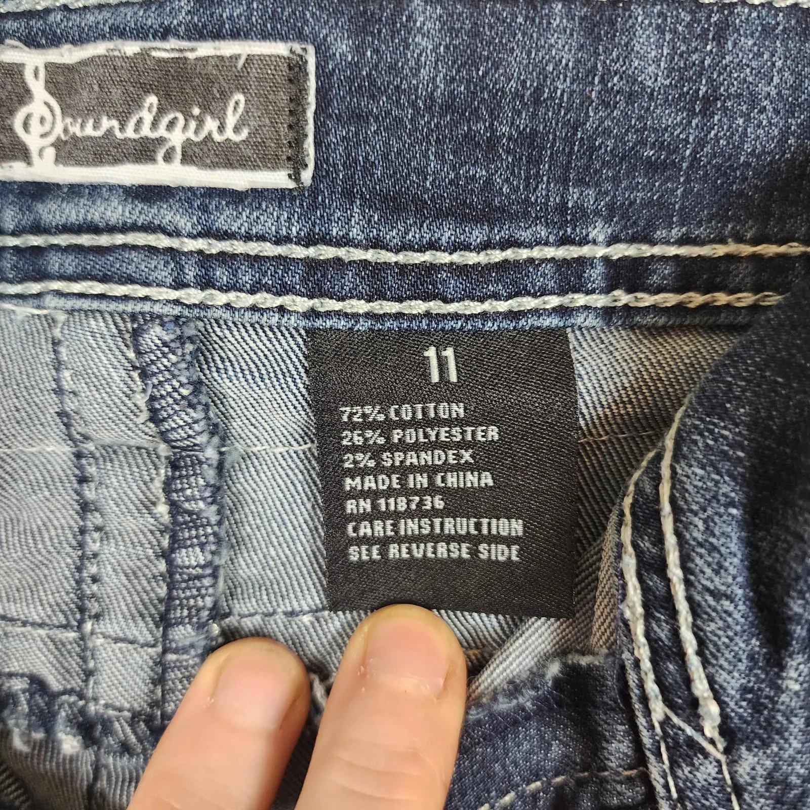 Soundgirl Women's Size 11 Flare Bootcut Jeans Rhinestone Retro Y2K Denim - Image 4