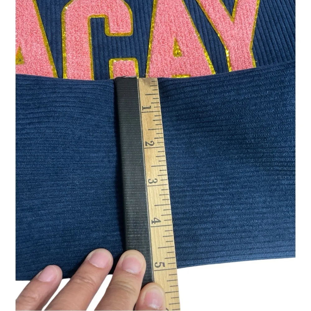 Simply Southern Corduroy Sparklebag Tote "VACAY"
Navy Blue 18.5"x11"×5" - Image 8