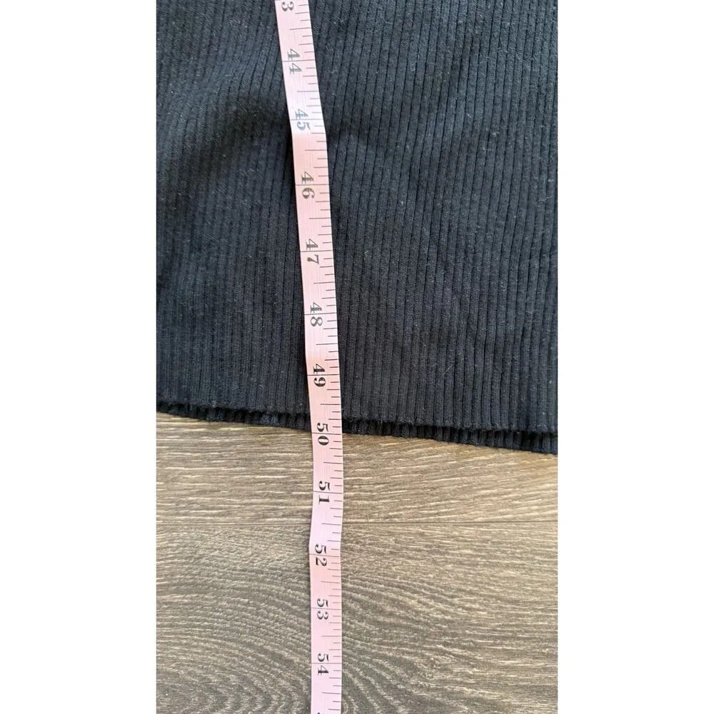 J Crew Black Ribbed Flattering Midi Stretch Short Sleeve Dress Size Small 1801 - Image 8