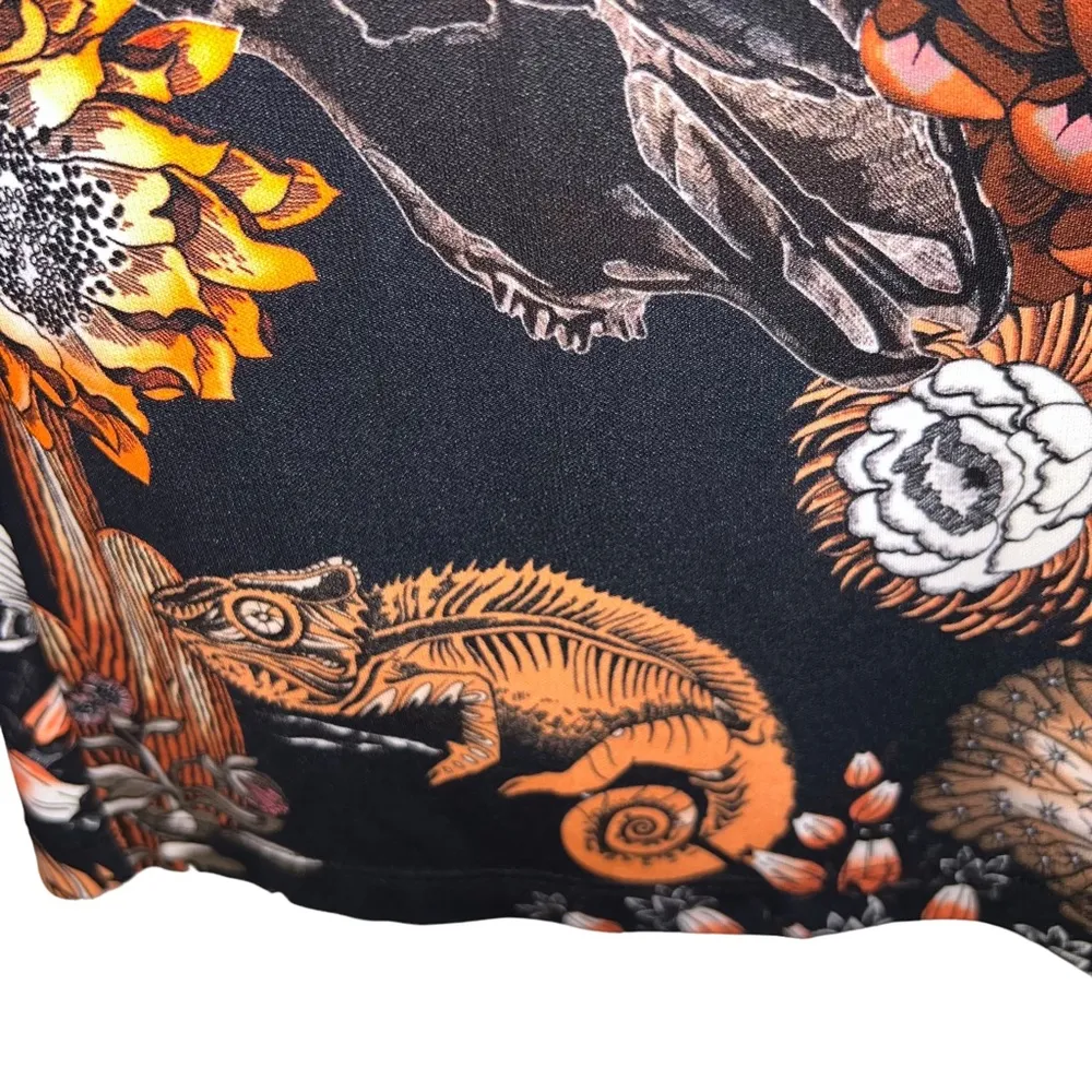 Long Sleeve Printed Smocked Waist Dress - Image 6