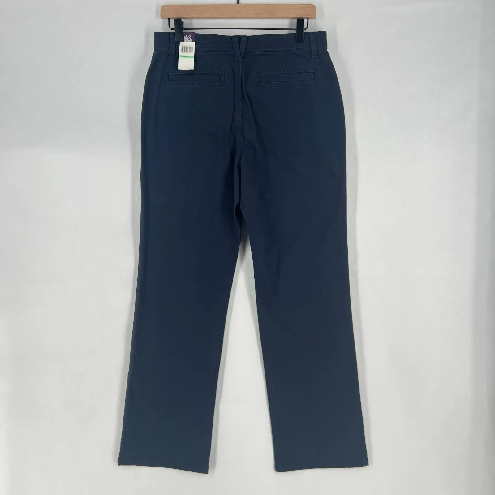 Gloria Vanderbilt Ankle Pants Womens 8 Navy Blue Cotton Stretch Straight Leg - Image 6
