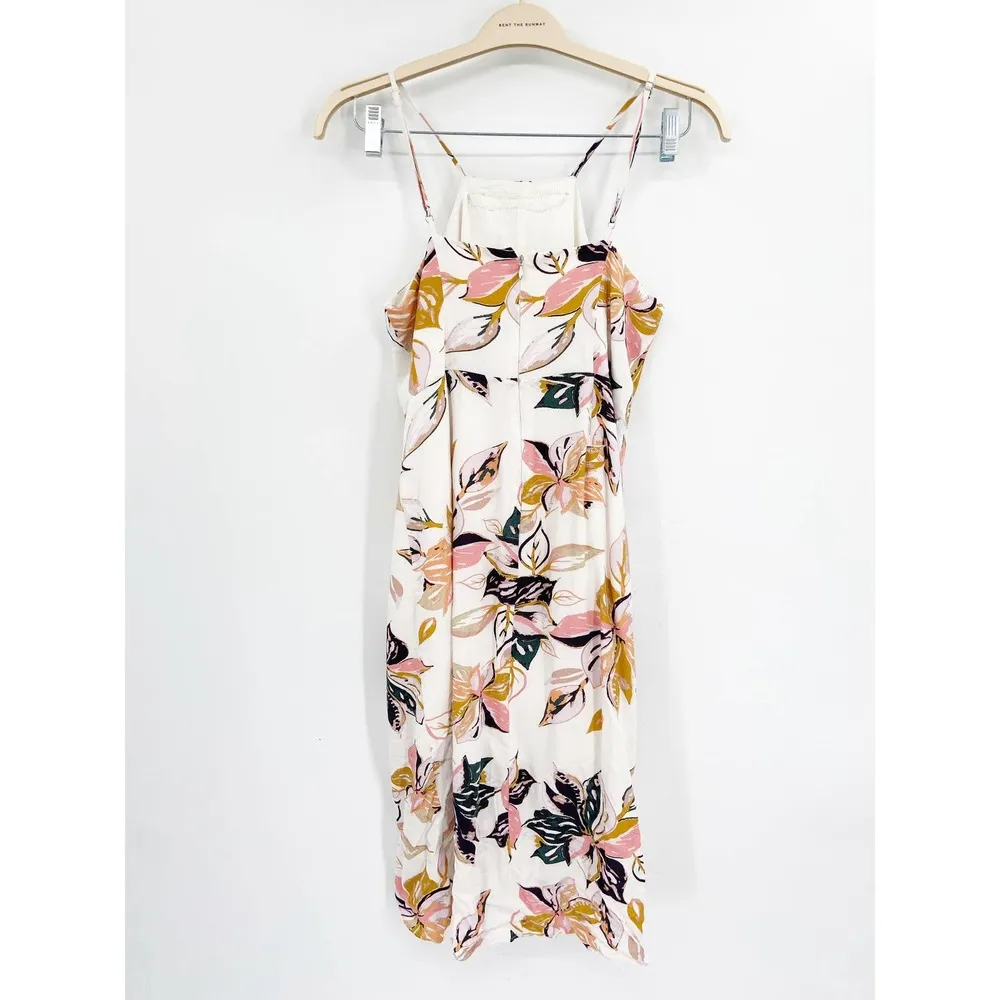 Wish Wild Flower Floral Print Sleeveless Tie Front Midi Dress Size S - Image 5