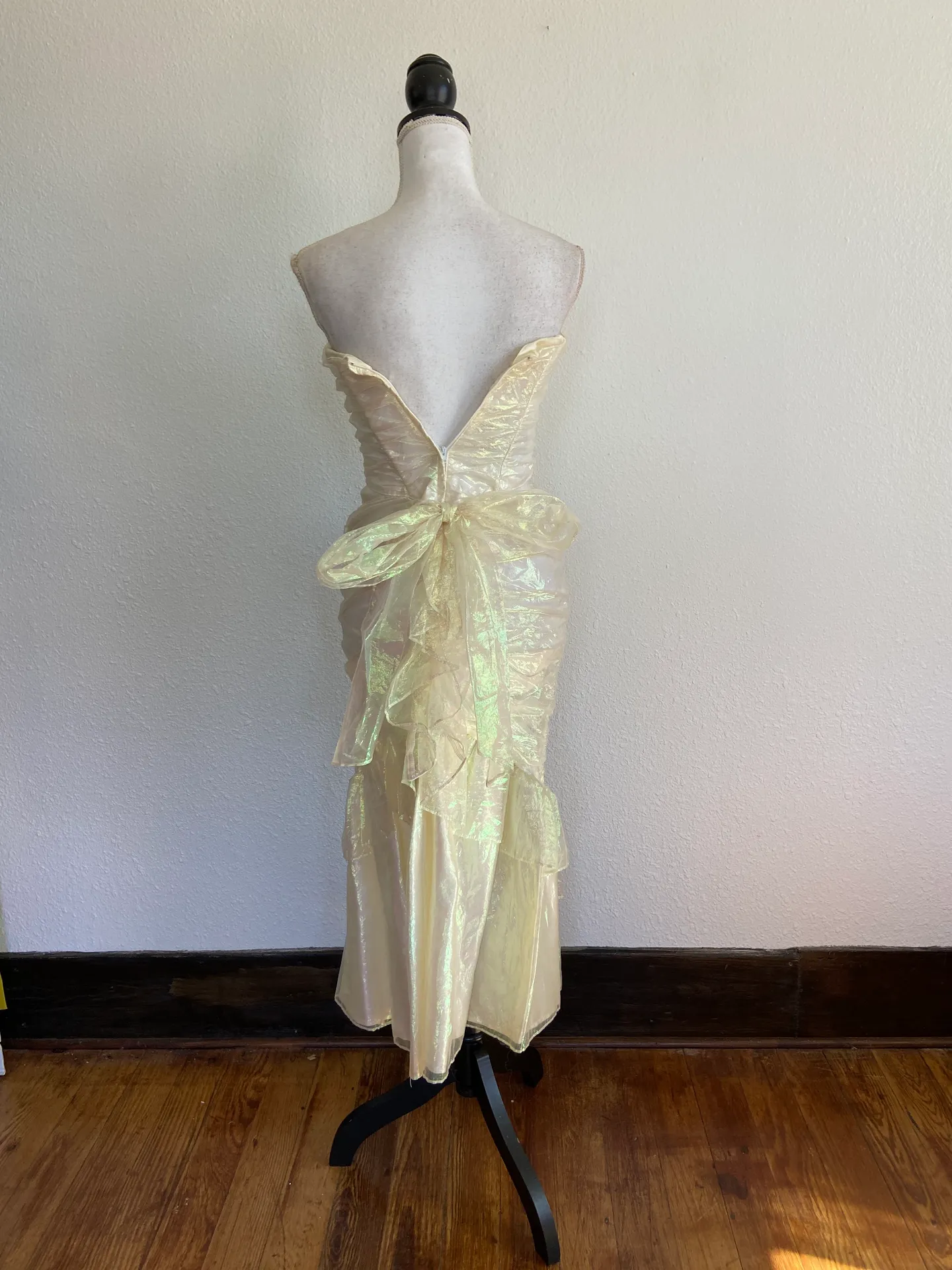 Gunne Sax Vintage 80’s Strapless Iridescent Prom Dress - Image 2