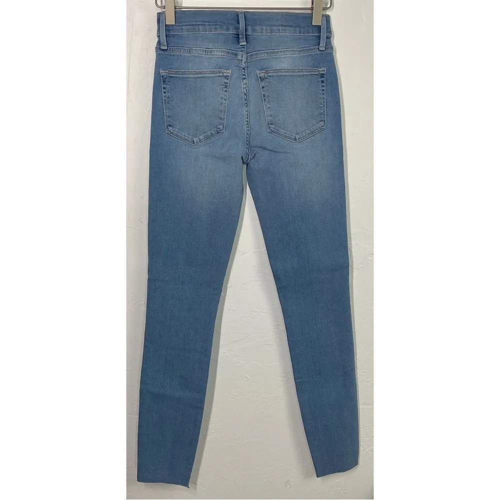 frame denim Frame Blue Europa Le High Skinny Raw Hem Jeans 24 NWT - Image 5