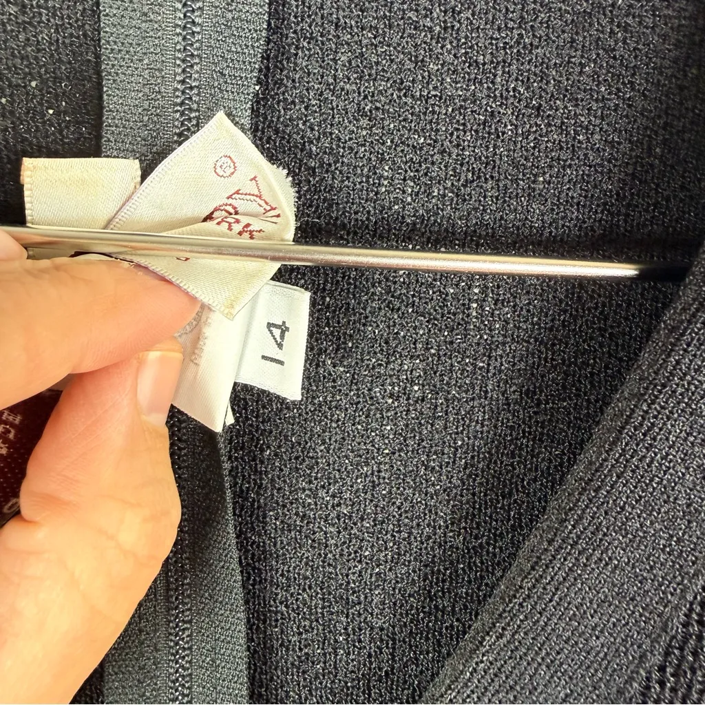 Vintage I. Magnin x Castleberry Black Knit Jacket Size L - Image 9