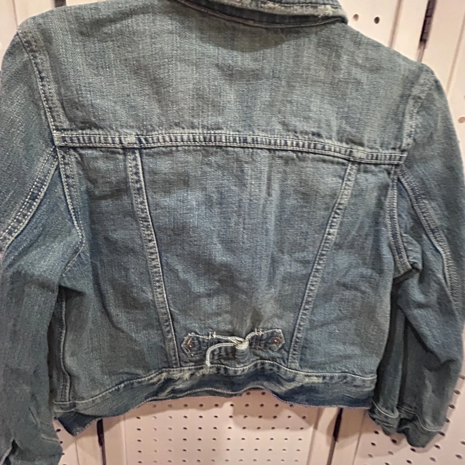 American Eagle Outfitters Denim Jacket Distressed Blue Size L - Image 7