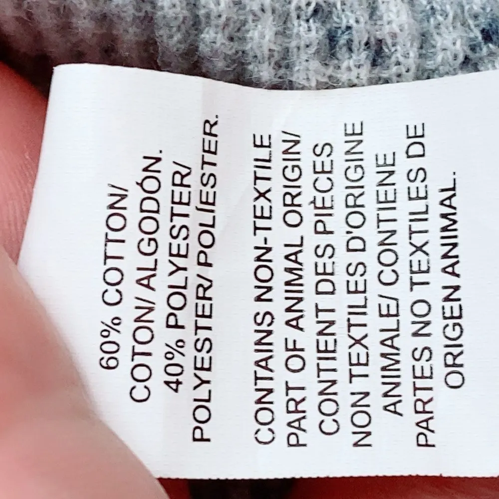 Medium LUCKY BRAND Ribbed Gray Button Up Long Sleeve Top Blouse Pullover Sweater - Image 8