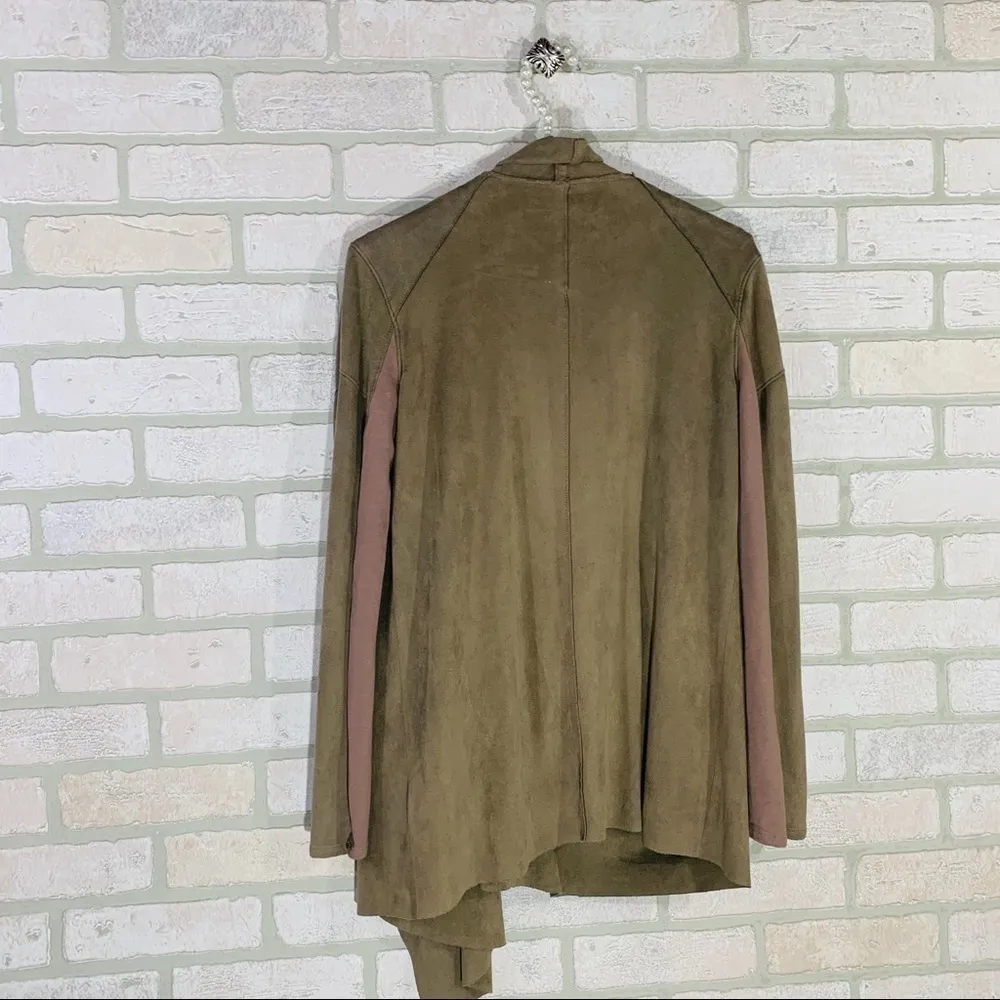 Blank NYC  Denim Faux Suede Draped Front J… - Image 9